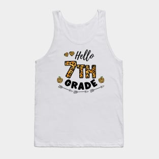 Hello 7th Grade Leopard Back To School Tank Top